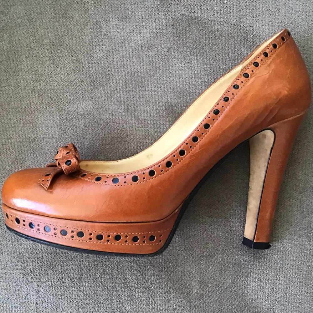 Kate Spade Leather Platform Heels Size 6 - Picture 10 of 16